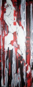 power, 2011, acryl and permanent marker on fibre board, 50x120cm