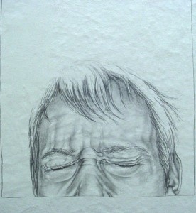 detail: schrei du nur, 2006, pencil on paper on board, 155 x 30cm