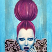 jealousy, 2011, acryl, pencil and oil on fibre board, 45x80cm